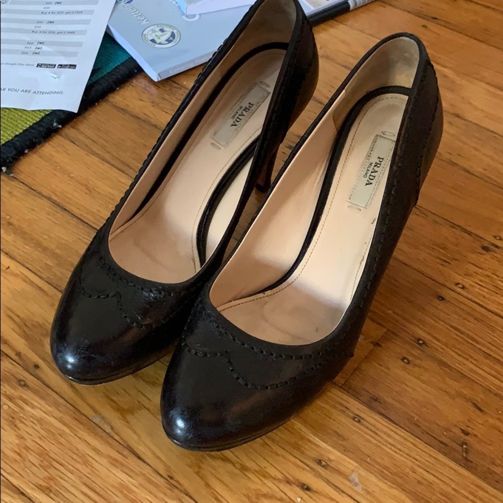 Prada black heels size 38